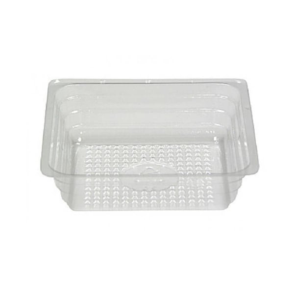 Bakebetter 4 oz 3.5 x 3.5 x 1 in. Reflections Portion Plastic Shallow Trays - Clear BA3743740 - main